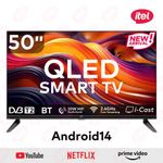 TV 50 inches QLED Smart TV, FHD, Frameless, Bluetooth, Android14, Wifi, Digital, Netflix, YouTube, Prime, 50" television (1 year warranty, New Launch price, wall mount free gift,TV Guard free gift)