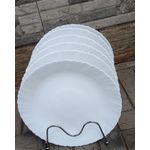 6PC 10.5" White Ceramic Dinner Plates – Elegant Tableware Set