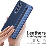 product_image_name-Generic-Luxury Foldino Leather Case for Samsung Galaxy Fold 3 with S Pen Slot, Hinge, Camera and Front Screen Safety - Blue Business Class Premium PU Cover-7