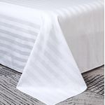 TC Luxury White stripped flat sheet-6x6