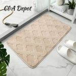 product_image_name-Generic-Luxury Geometric Pattern Bath Mat –Beige, Anti-Slip, Soft Comfort-2