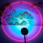product_image_name-Generic-USB LED Sunset Lamp Projector – 360° Rotating Head, Rainbow Red Sun Effect, Bedroom Ambient Lighting-1