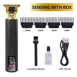 product_image_name-Generic-Shaving machine rechargable hair clipper cordless beard trimmer electric shaving machine with led display (black)-1