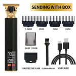 product_image_name-Generic-Shaving machine rechargable hair clipper cordless beard trimmer electric shaving machine with led display (black)-3
