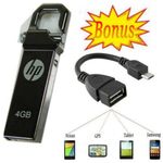 HP Metallic Flash Disk 4 GB USB With OTG Cable For Smartphones, Tablet ,Laptops