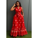 Maxi Elegant Sleeveless Ankara  Dress – Shirt-Style Fit, Fashionable & Comfortable