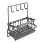 product_image_name-Generic-Wall-Mounted Sink Tidy Organizer Rack with Hooks (Carbon Steel)-2