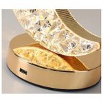 product_image_name-Generic-LED Crystal Moon Lamp - Decorative Ramadan Moon Night Light with Wooden Base & USB Touch Control-5