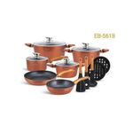 EDENBERG 15pc Cookware(Burnt Orange)INDUCTION ENABLED
