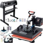 All-In-One Branding Solution: 8-in-1 Multifunction Combo Heat Press Machine + 2ft Professional Vinyl Cutter Plotter Machine