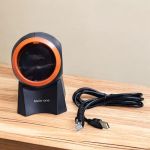 Main-one Precision Reading Low Latency 1D & 2D Desktop Table Mount Laser Barcode Scanner Reader