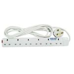 product_image_name-Power King-6 Way Quality Extension Socket With A 3Meter Cable + 6KG GAS REGULATOR  + CLIPS + pipe -2