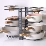 product_image_name-Generic-Foldable multifunctional kitchen storage rack, pot lid storage rack-5