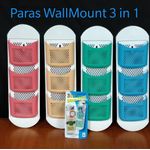 Paras  3 In 1 Plastic Wall Mount Multipurpose Storage Baskets.red, green,blue