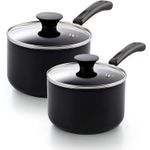 Farberware   Saucepan Set with Glass Lids – 2-Piece, Black