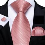 Peach striped necktie 