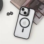 product_image_name-Generic-Black Magsafe Compatible Stand Bracket Transparent Case with Camera Metal Ring Lens Protector for iPhone 15-2