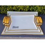 3 pcs Luxury Serving Tray With Gold Handles – High Quality Elegant Design