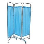 Hospital Screen Ward 3 Fold White with Blue Fabric Screen