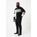 product_image_name-Fashion-Men's Color Block Patchwork Cable Knit Sweater-1