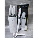product_image_name-EDENBERG-7pcs High Quality Knife Set black and white-2