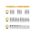 product_image_name-EAGEAT-46-Piece Professional 1/4" Drive Socket Wrench Set - Comprehensive Auto Repair & DIY Tool Kit with Case-2