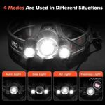 product_image_name-Generic-Headlamp Rechargeable Ultra Bright Led Headlight Flashlight Brightest Rechargeable Headlamps Waterproof Zoomable Head Lamp 3 Modes Light For Outdoors Camping Hunting Hiking Hard Hat-1
