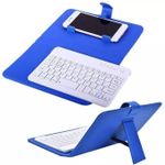 product_image_name-Generic-BLUE BT 3.0 Wireless Keyboard Cover with Leather Case for Smart Phone-2