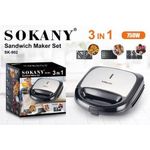 3 In 1 Sandwich Maker With Donut Maker And Waffle Plate