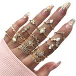 product_image_name-Fashion-17pcs/set Bohemian Alloy Ring With Diamonds-1