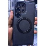 Leather case for Samsung S24 ultra with rotating ring stand