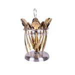 24pcs Luxurious Gold Fork Spoon Knife Cutlery Set With Stand