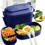 product_image_name-Generic-Sturdy Stackable Bento Lunch Box with Individual Compartments - Microwave Safe, Leak-Proof, Durable Polypropylene Container for Work and Outdoor Use - Navy-1