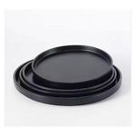 Ceramic 8inch Pasta Plates With Black Rim 6pcs
