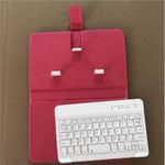 product_image_name-Generic-RED BT 3.0 Wireless Keyboard Cover with Leather Case for Smart Phone-4