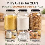 2 litres black lid airtight glass jar.