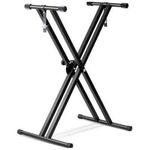 Classic Piano/Keyboard Stand With Locking Stands Double X Shape