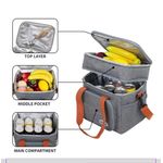 Un Branded Grey Double layer insulated lunch bag 