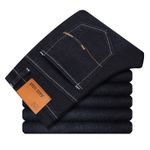 Jantour 2022 New Mens Jeans Casual Jeans Regular Fit Straight Leg Elasticity