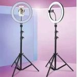 product_image_name-Generic-10-Inch Ring Light With Stand For Makeup Tutorials, Vlogging, And Live Streaming – USB Powered, Adjustable Lighting-2