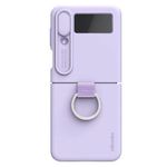 product_image_name-Generic-Samsung Galaxy Z Flip 4 Nilkin CamShield Silky Silicon Case with Ring Loop, Soft Liquid Silicon+PC Finish Slide Camera Protection Protective Phone Cover-2