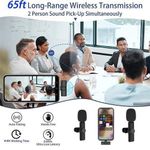product_image_name-Generic-TECHMASTERS K9 Wireless Microphone 2.4GHz Professional Microphone (with clip) Compatible with iPhone, Type-C and USB devices (includes two microphones)-6