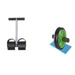 product_image_name-AB Wheel-Double Wheel Abs Roller + Tummy Trimmer + FREE Knee Mat-2