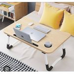 product_image_name-Generic-Multi-Purpose Foldable Portable Laptop Desk - Bed Tray Table with Tablet & Cup Holder, Study Table for Bed & Sofa - Wood Grain-8