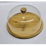 product_image_name-Generic-Bamboo Base Cake & Fruit Stand with Acrylic Dome Cover (30cm)-1