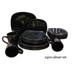 Elegant Black Dinner Set – 24 Pieces Dinner set
