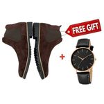 Best Quality Casual And Official Men Boots + FREE WRIST WATCH.