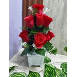 product_image_name-Decor-Nordic Table Top Artificial flowers rose- red-4