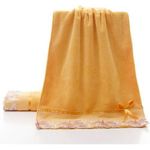 product_image_name-White Label-1 Bath Towel + 1 Face Towel - Yellow-2