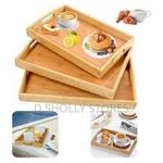 product_image_name-Generic-3-Piece Wooden Serving Tray Set - Stackable Rustic Nesting Trays for Food, Drinks, Décor & Organization - Versatile Kitchen & Home Use-4
